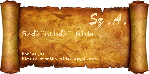 Szánthó Alda névjegykártya